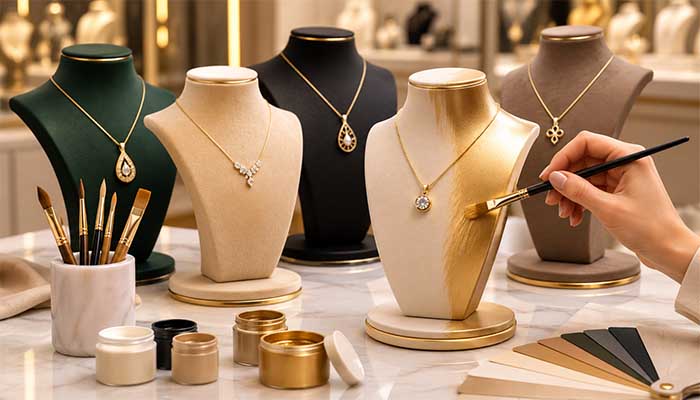 رنگ آمیزی مانکن های طلا